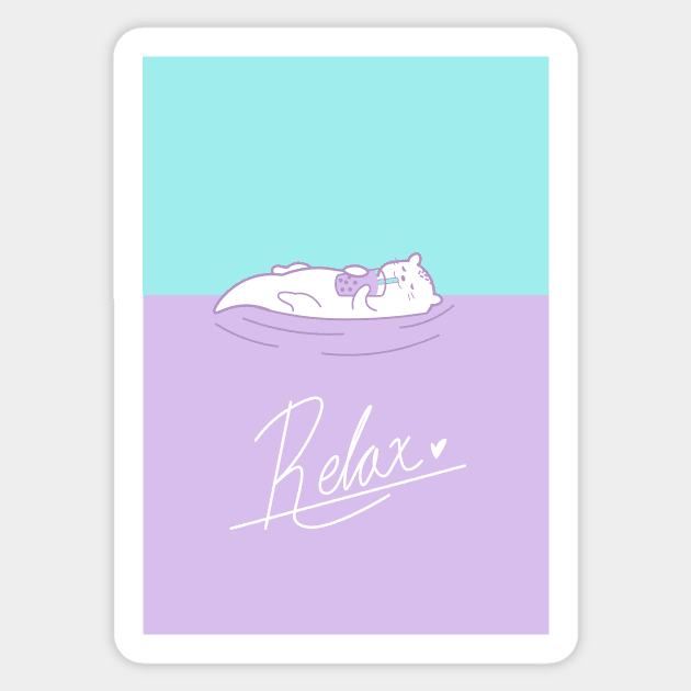 Ube and Taro Relax Sticker by TTeatime Store